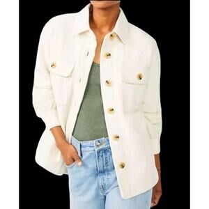 Free Assembly ~Woman Size XL~ Cream Button Up Jacket Recycled Wool Blend Shacket